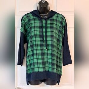 Chaps Checkered Hooded Pullover Shirt